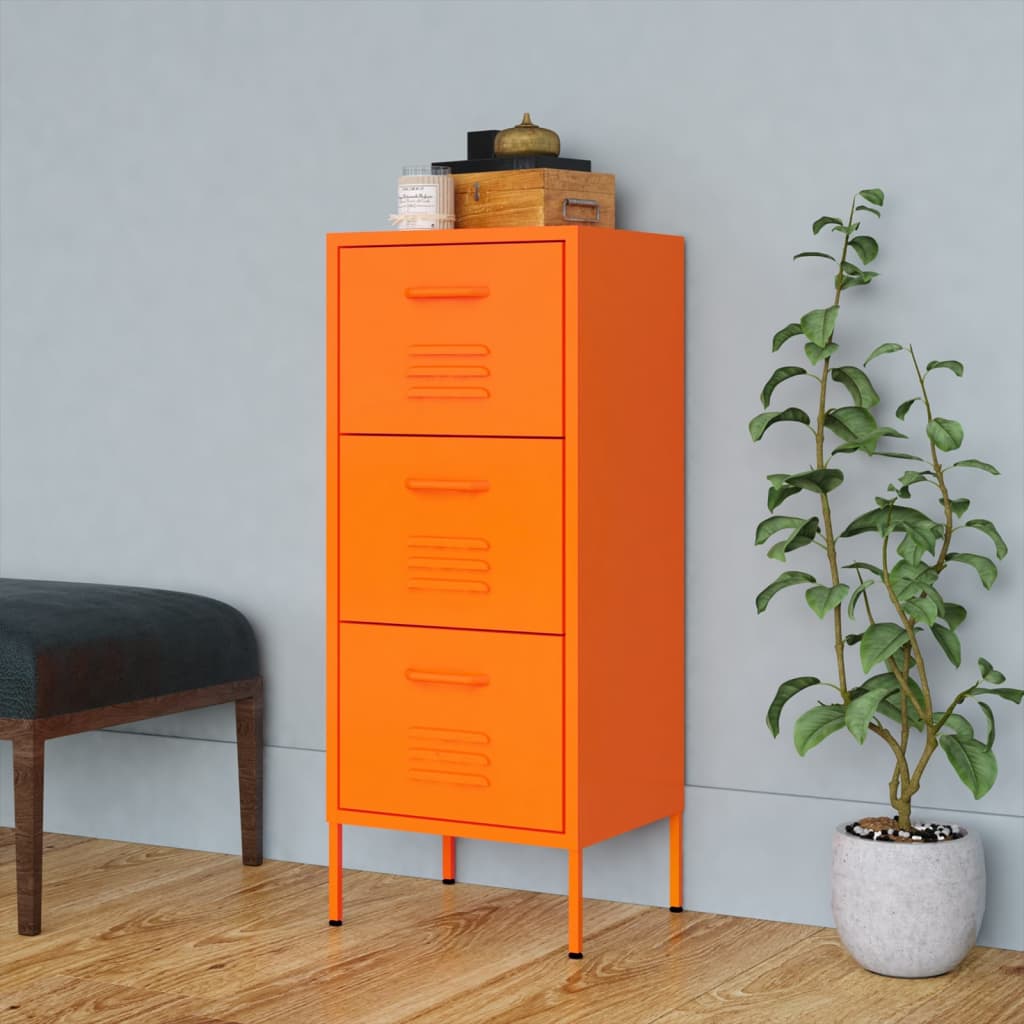 Úložná skříň oranžová 42,5 x 35 x 101,5 cm ocel