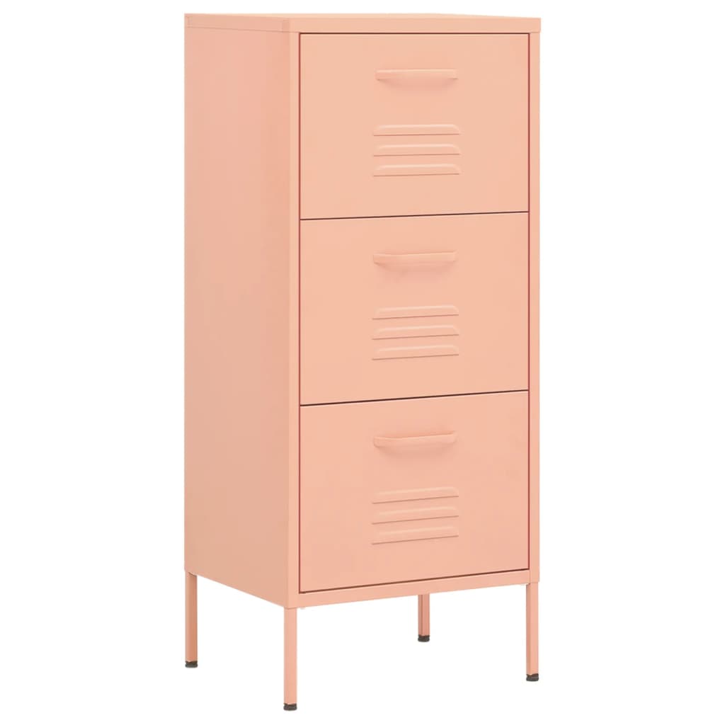 Image of vidaXL Storage Cabinet Pink 42.5x35x101.5 cm Steel