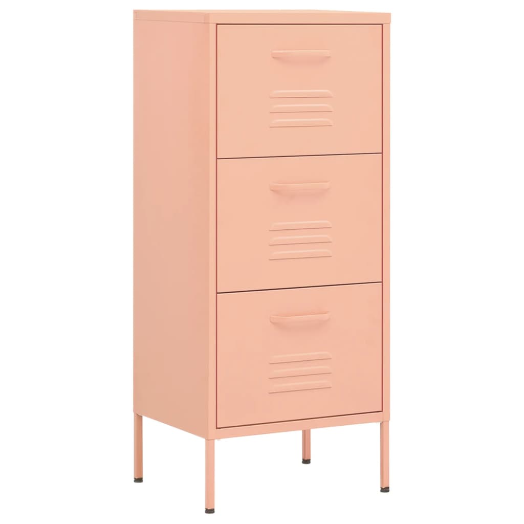 Photos - Wardrobe VidaXL Storage Cabinet Pink 16.7"x13.8"x40" Steel 