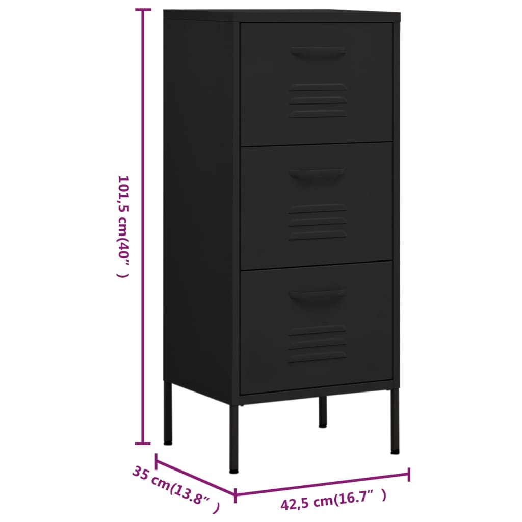 imagem de vidaXL Armário de arrumação aço 42,5x35x101,5 cm preto11