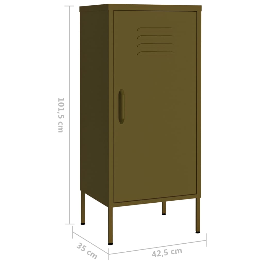 imagem de vidaXL Armário de arrumação aço 42,5x35x101,5 cm verde-azeitona9