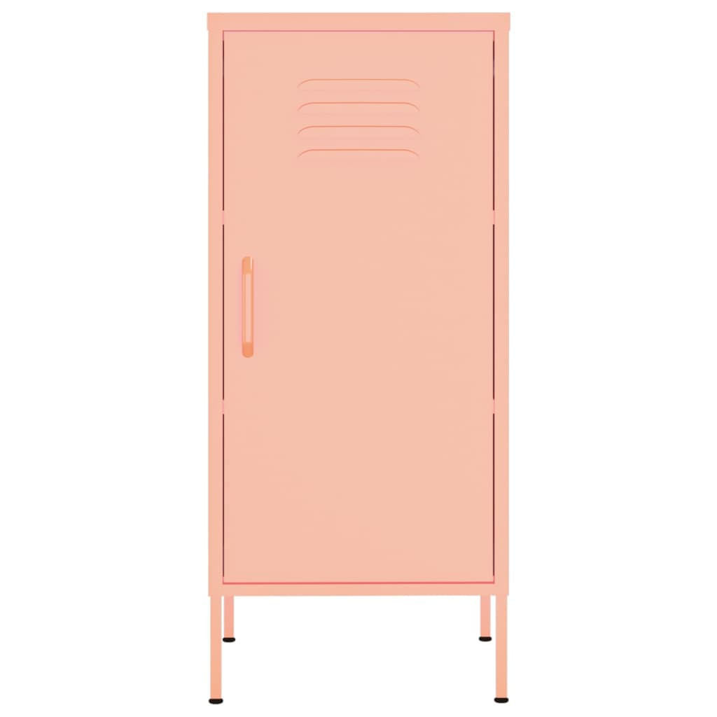 Шкаф за съхранение, розов, 42,5x35x101,5 см, стомана