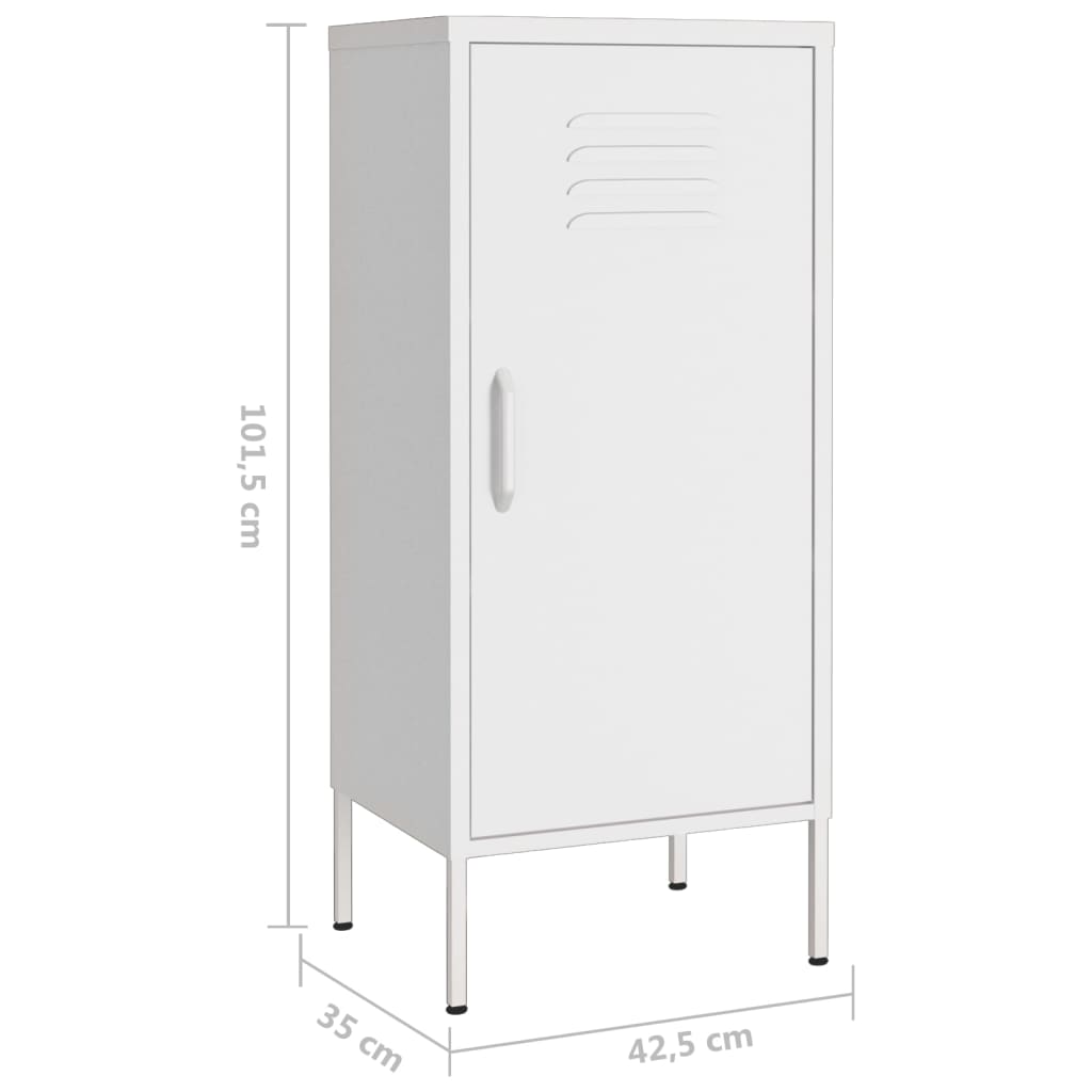 imagem de vidaXL Armário de arrumação aço 42,5x35x101,5 cm branco9