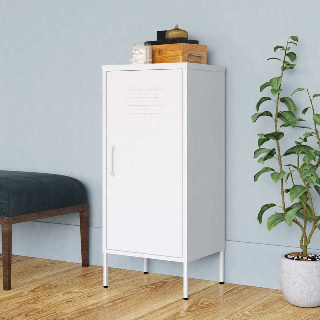 vida XL Lagerschrank Weiß 42,5x 35x 101,5 cm Stahl
