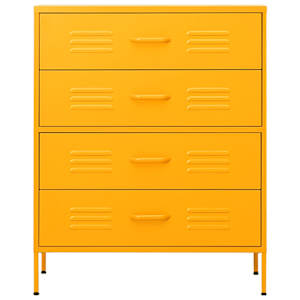 vidaXL Commode Jaune moutarde 80x35x101,5 cm Acier