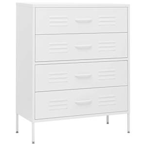 Komoda se zásuvkami bílá 80 x 35 x 101,5 cm ocel - obrázek 2