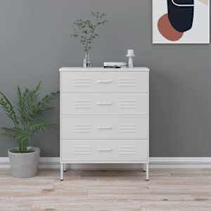 Komoda se zásuvkami bílá 80 x 35 x 101,5 cm ocel - obrázek 1
