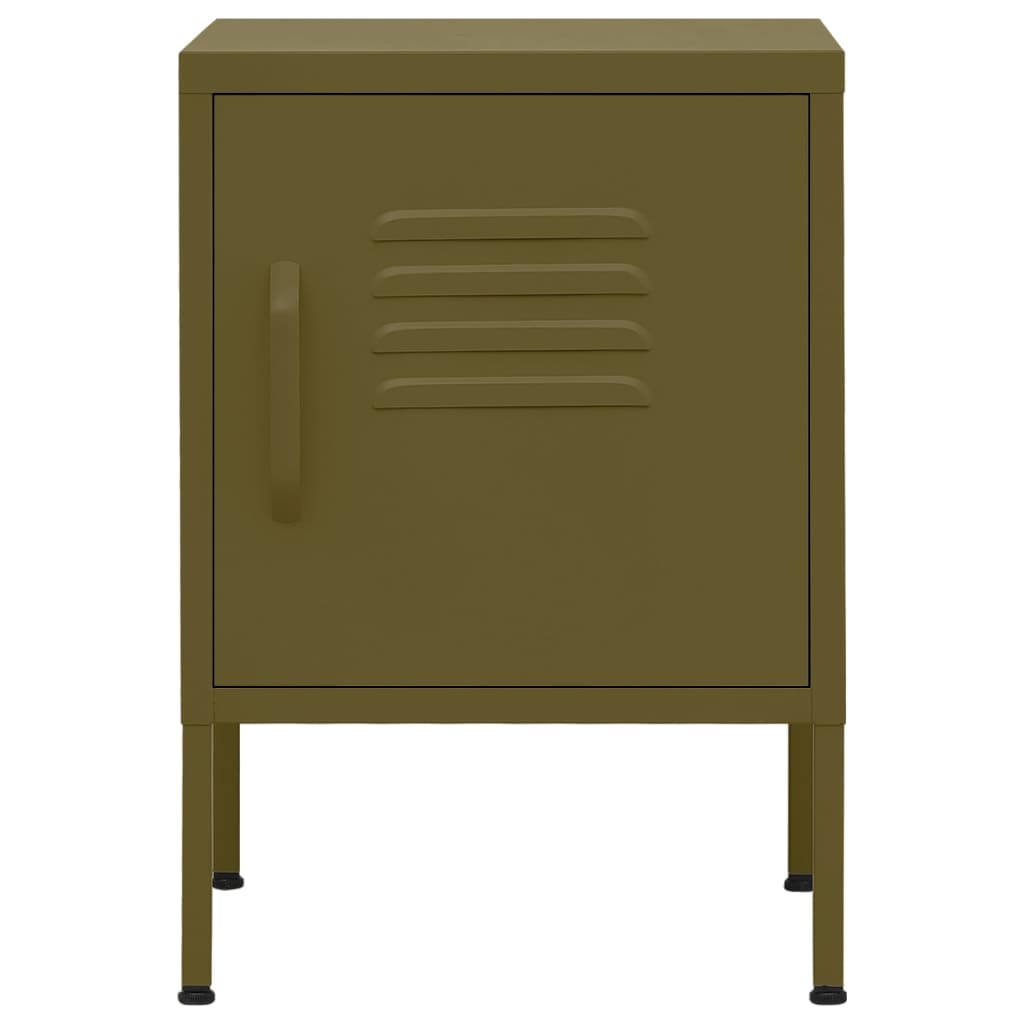 vidaXL Nightstand Olive Green 35x35x51 cm Steel