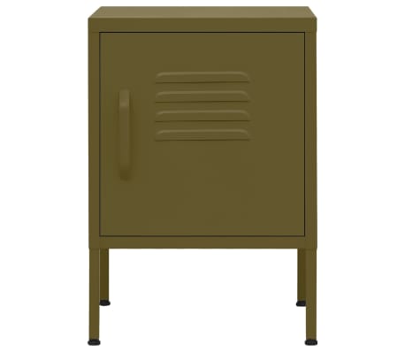 vidaXL Table de chevet Vert olive 35x35x51 cm Acier