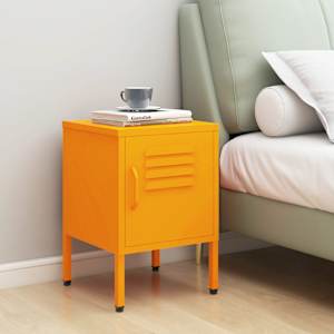 Nočna omarica gorčično rumena 35x35x51 cm jeklo