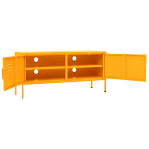 TV skříňka hořčicově žlutá 105 x 35 x 50 cm ocel - obrázek 6