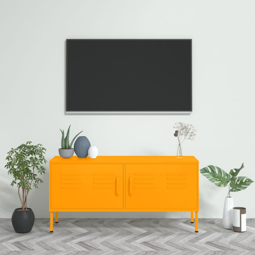 Mustársárga acél TV szekrény105 x 35 x 50 cm 
