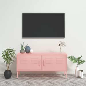 TV skříňka růžová 105 x 35 x 50 cm ocel - obrázek 1