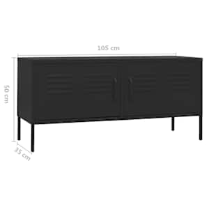 TV skříňka černá 105 x 35 x 50 cm ocel - obrázek 9