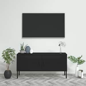 TV skříňka černá 105 x 35 x 50 cm ocel - obrázek 1