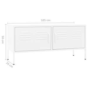 TV skříňka bílá 105 x 35 x 50 cm ocel - obrázek 9