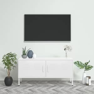 TV omarica bela 105x35x50 cm jeklo