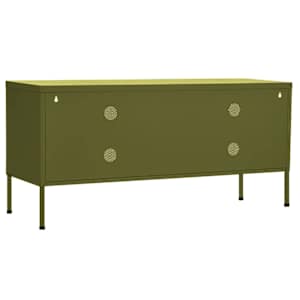 TV skříňka olivově zelená 105 x 35 x 50 cm ocel - obrázek 5