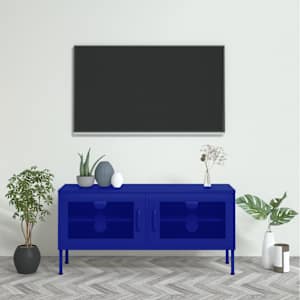 TV skříňka námořnicky modrá 105 x 35 x 50 cm ocel - obrázek 1