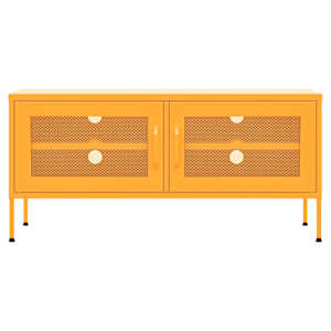 TV skříňka hořčicově žlutá 105 x 35 x 50 cm ocel - obrázek 3