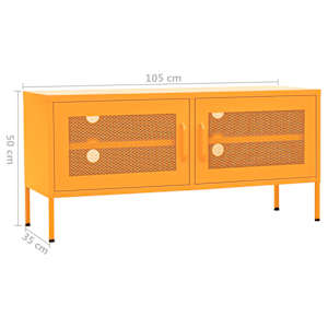 TV skříňka hořčicově žlutá 105 x 35 x 50 cm ocel - obrázek 9