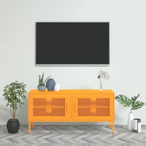 TV omarica gorčično rumena 105x35x50 cm jeklo
