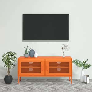 TV skříňka oranžová 105 x 35 x 50 cm ocel - obrázek 1