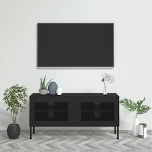 TV skříňka černá 105 x 35 x 50 cm ocel