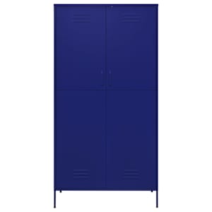 Šatní skříň námořnická modř 90 x 50 x 180 cm ocel - obrázek 3