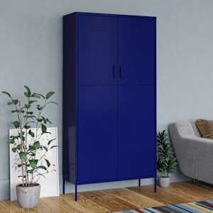 vidaXL garderoob, tumesinine, 90 x 50 x 180 cm, teras