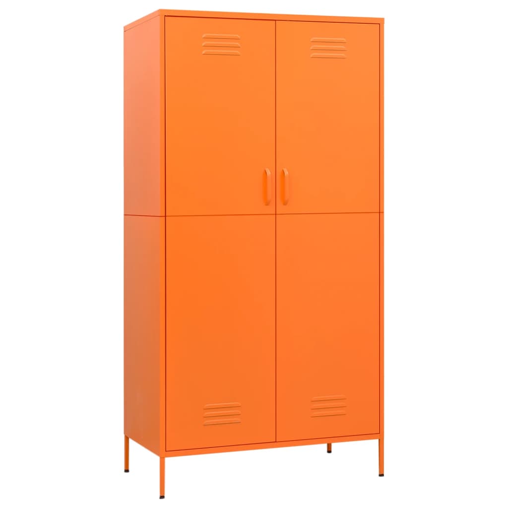 Image of vidaXL Wardrobe Orange 90x50x180 cm Steel