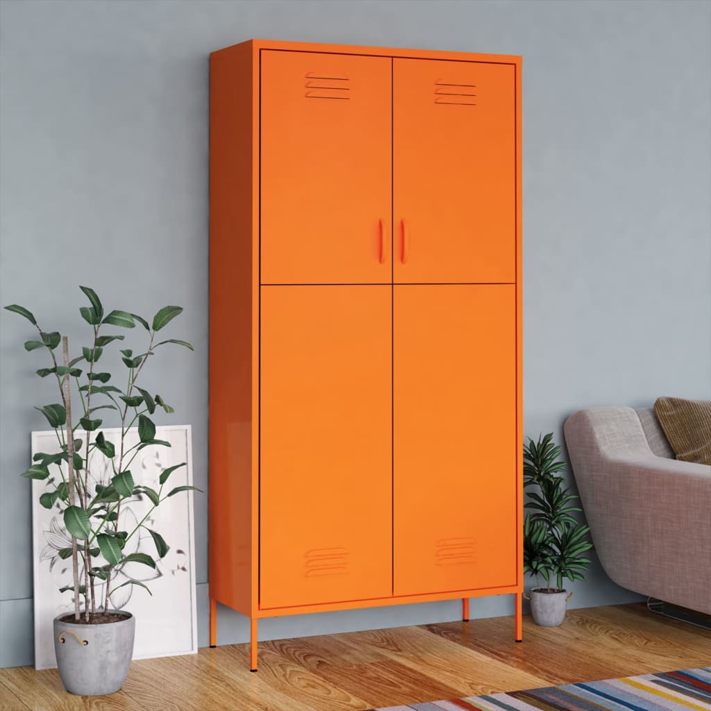 Kleiderschrank Orange 90x50x180 cm Stahl-1