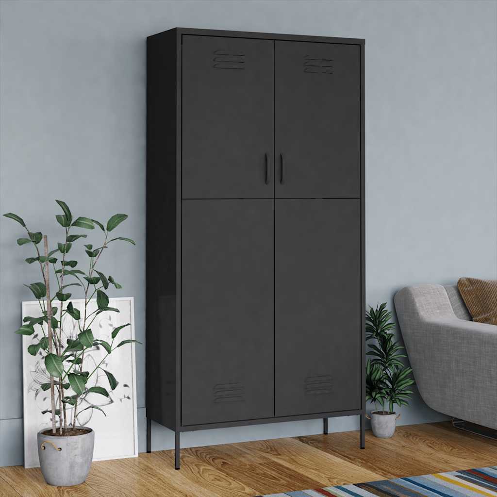 Thumbnail - vidaXL Kleiderschrank Anthrazit 90x50x180 cm Stahl