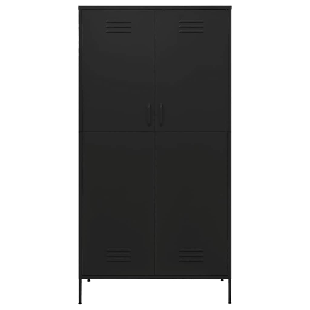 Thumbnail - vidaXL Kleiderschrank Schwarz 90x50x180 cm Stahl