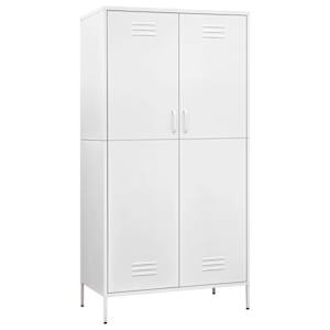 vidaXL garderoob, valge, 90 x 50 x 180 cm, teras