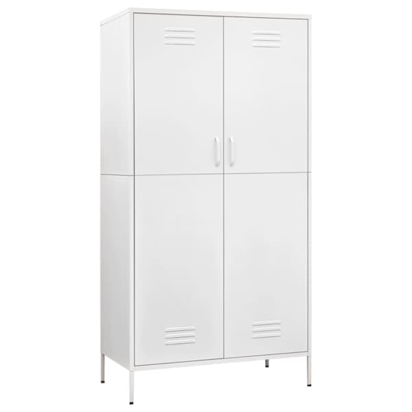 vidaXL garderoob, valge, 90 x 50 x 180 cm, teras