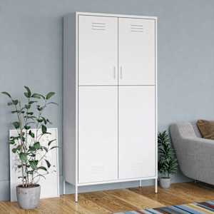 vidaXL garderoob, valge, 90 x 50 x 180 cm, teras