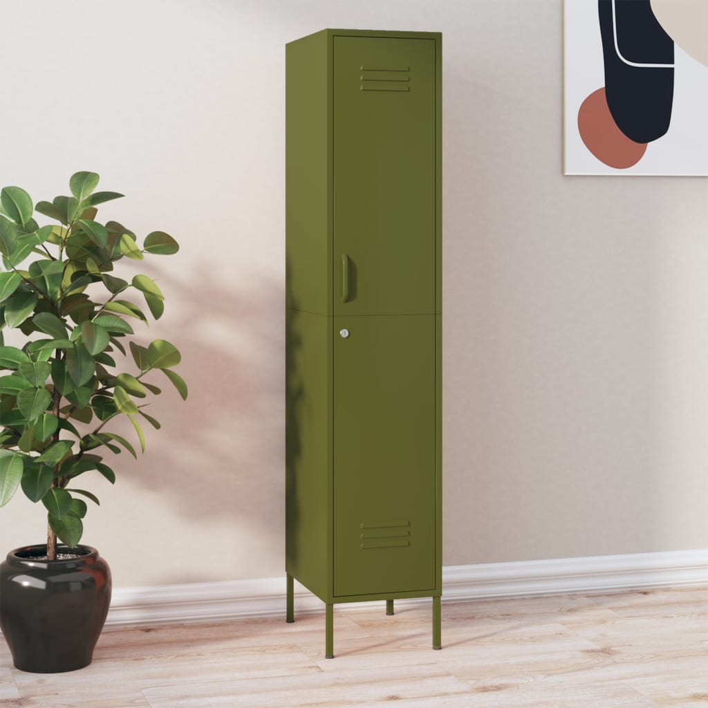 vidaXL Dulap de vestiar, verde măsliniu, 35x46x180 cm oțel