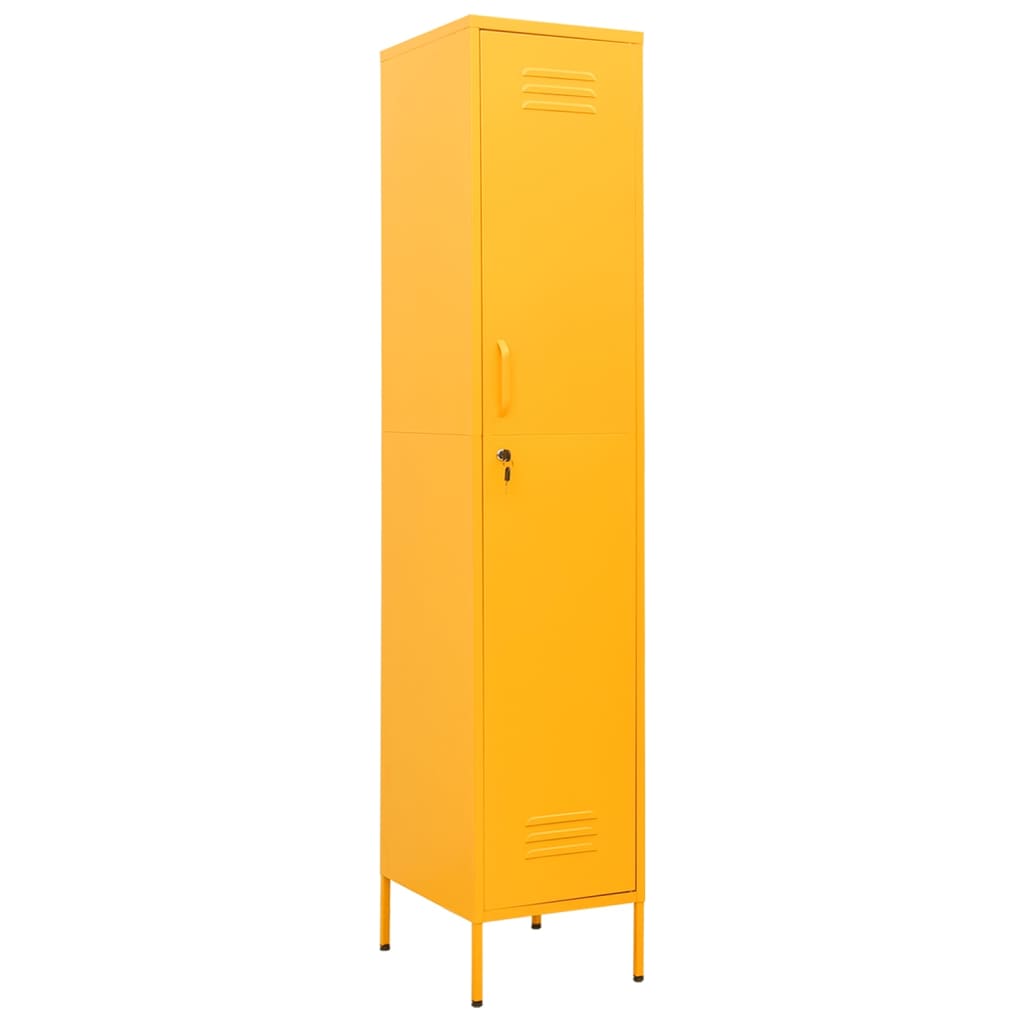 

vidaXL Locker Cabinet Mustard Yellow 13.8"x18.1"x70.9" Steel