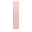 Armoire à Casiers Rose 35x46x180 Cm En Acier - 4 Étages Réglables Avec Serrure - 8