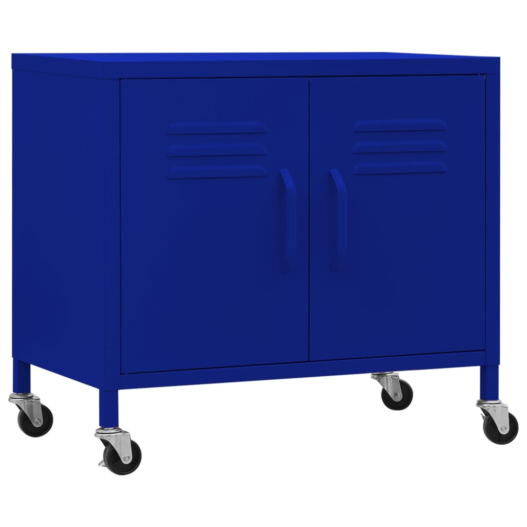 Image of vidaXL Storage Cabinet Navy Blue 60x35x56 cm Steel