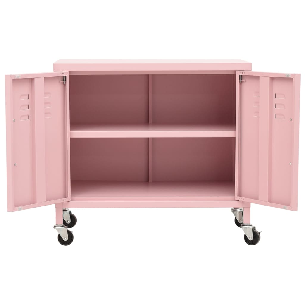 rózsaszín acél tárolószekrény 60 x 35 x 56 cm
