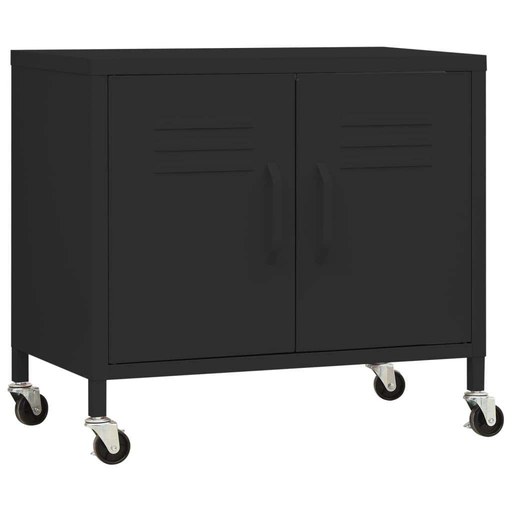 

vidaXL Storage Cabinet Black 23.6"x13.8"x22" Steel