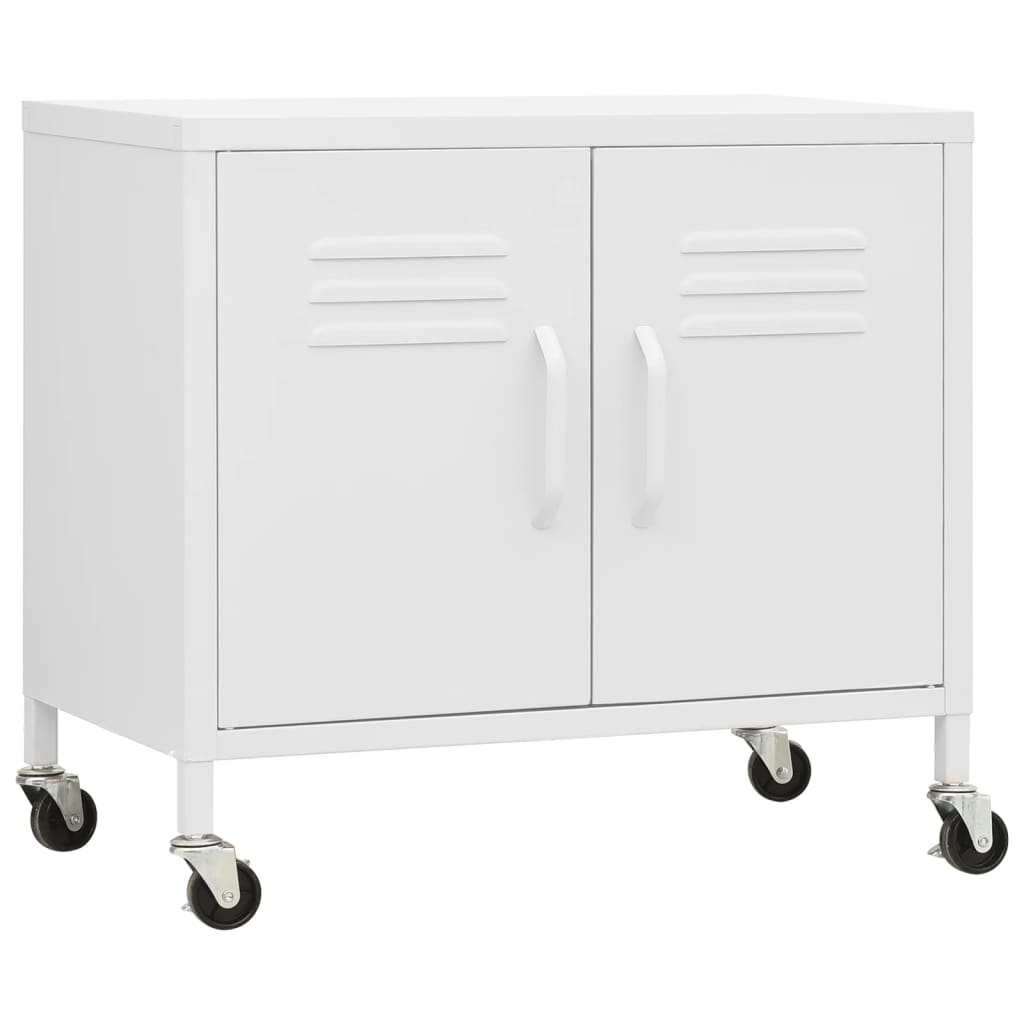 Image of vidaXL Storage Cabinet White 60x35x56 cm Steel