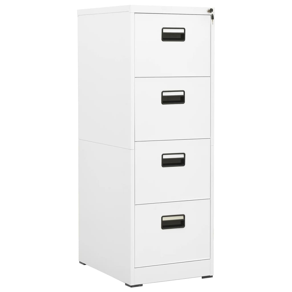 vidaXL Aktenschrank Weiß 46x62x133 cm Stahl