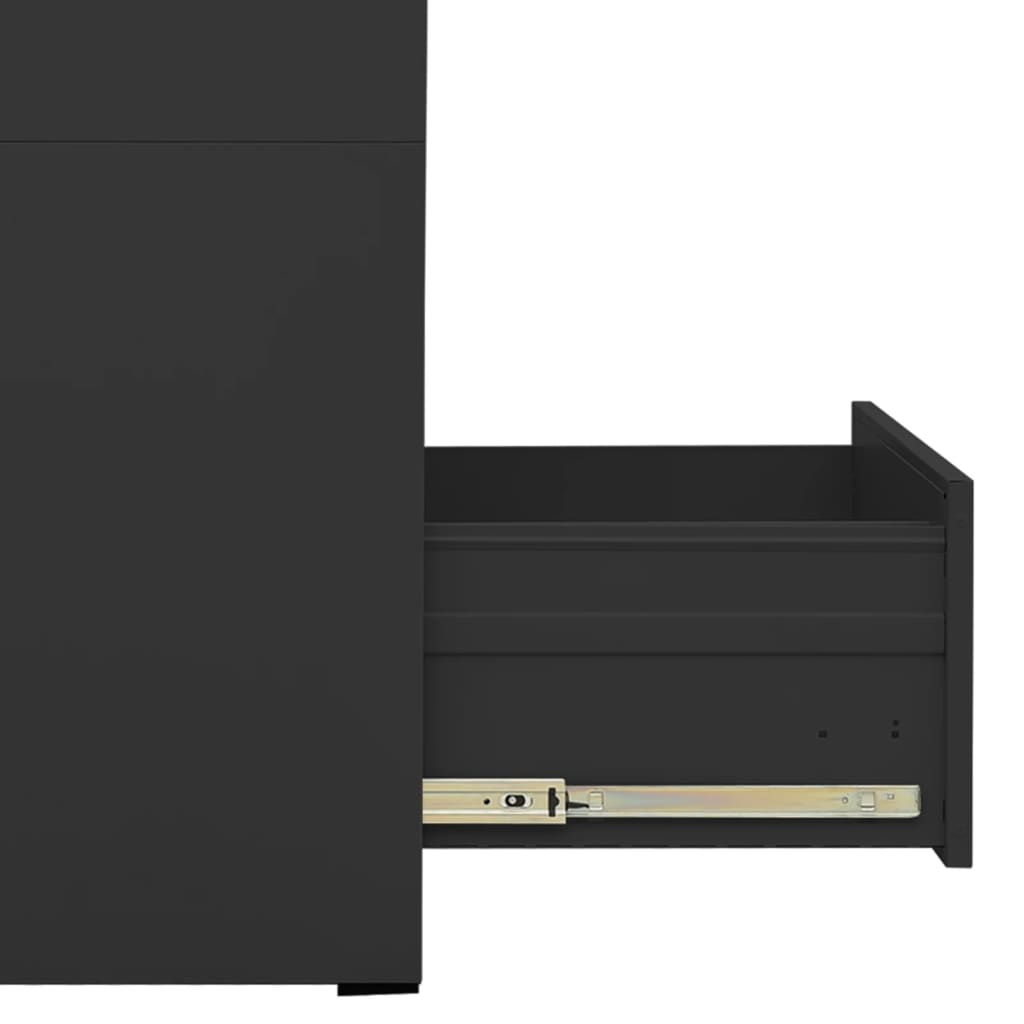Antracitszürke acél irattartó szekrény 46 x 62 x 133 cm 