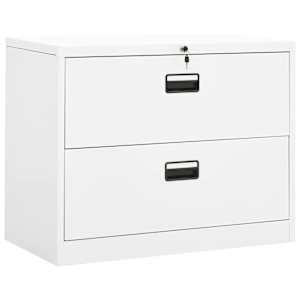 Arhivska omarica bela 90x46x72,5 cm jeklo