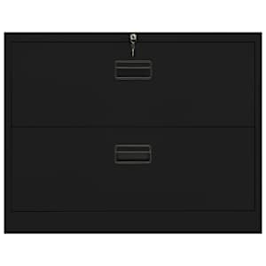 vidaXL Aktenschrank Schwarz 90x46x72,5 cm Stahl