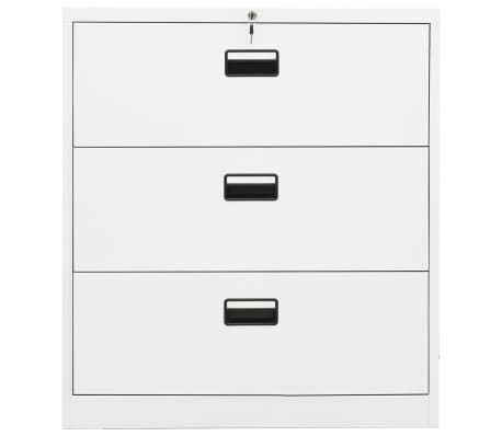 vidaXL Filing Cabinet White Steel Large Modern Locks Office Cabinet