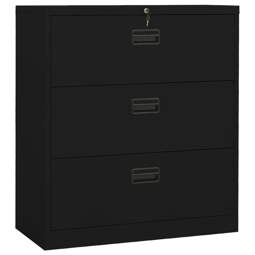 

vidaXL Filing Cabinet Black 35.4"x18.1"x40.6" Steel